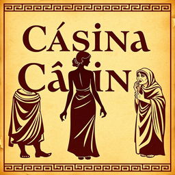 A vintage poster titled 'Cásina', featuring the title in a font that mimics ancient Greek lettering