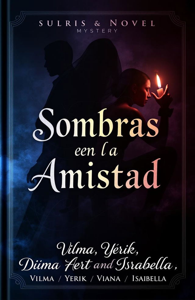 A dramatic and intense book cover for the mystery novel "Sombras en la Amistad"