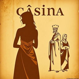 A vintage poster titled 'Cásina' depicted in an ancient Greek letter-style font