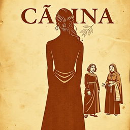 A vintage poster titled 'Cásina' depicted in an ancient Greek letter-style font