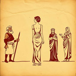 A vintage papyrus background, very old and wrinkled