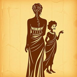 A vintage poster set against a very ancient, crinkled papyrus background