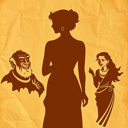A vintage poster set against a very ancient, crinkled papyrus background