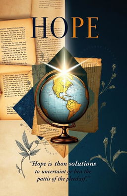 A sophisticated and intellectual book cover that symbolizes hope and solutions for uncertain times