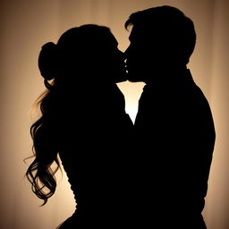 A dramatic dark-toned silhouette of a couple kissing intensely, creating an emotional and passionate atmosphere