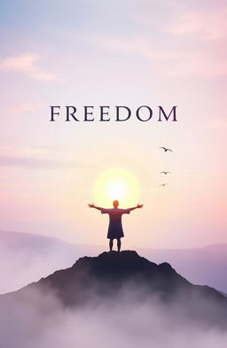 A visually captivating book cover design focused on editorial aesthetics, featuring imagery that evokes a sense of spiritual freedom
