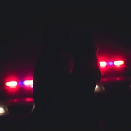 A striking dark-toned silhouette of a couple engaged in an intense kiss