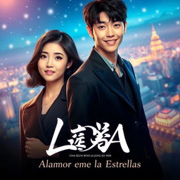 A captivating movie poster for a film titled 'LDA: Alamor en la Ciudad de las Estrellas'