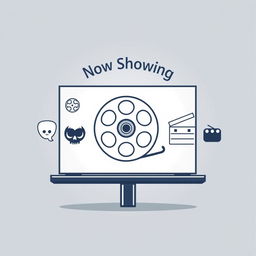 A clean and minimalist pictogram design for a cinema billboard