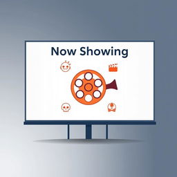 A clean and minimalist pictogram design for a cinema billboard