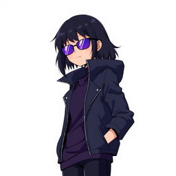 A tall, cool anime girl depicted as a shadowy figure, exuding an air of mystery and intrigue