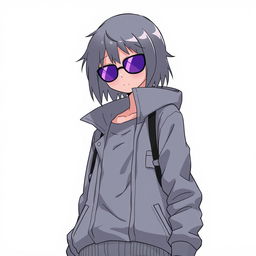 A tall, cool anime girl depicted as a shadowy figure, exuding an air of mystery and intrigue