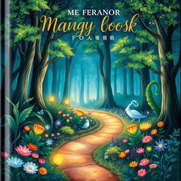 A beautifully illustrated book cover featuring a magical forest filled with vibrant, glowing plants and mystical creatures