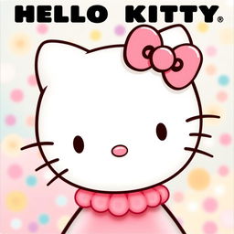 A charming depiction of Hello Kitty featuring artistic nose adornment, showcasing a small decorative design that complements her classic look
