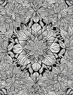 Coloring page featuring a detailed snowflake design.