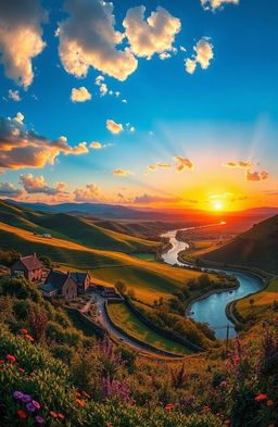 A stunning, picturesque landscape showcasing the journey from Baseerat to Basarat
