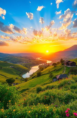 A stunning, picturesque landscape showcasing the journey from Baseerat to Basarat
