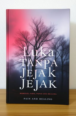 A captivating book cover for a novel titled "Luka Tanpa Jejak"