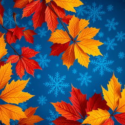 An artistic representation of blue snowflakes on a rich blue background, showcasing intricate patterns of the snowflakes