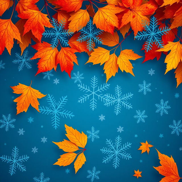 An artistic representation of blue snowflakes on a rich blue background, showcasing intricate patterns of the snowflakes