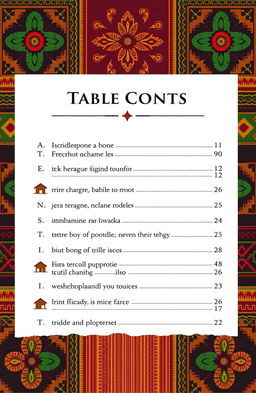 A beautifully designed table of contents inspired by Igorot indigenous culture