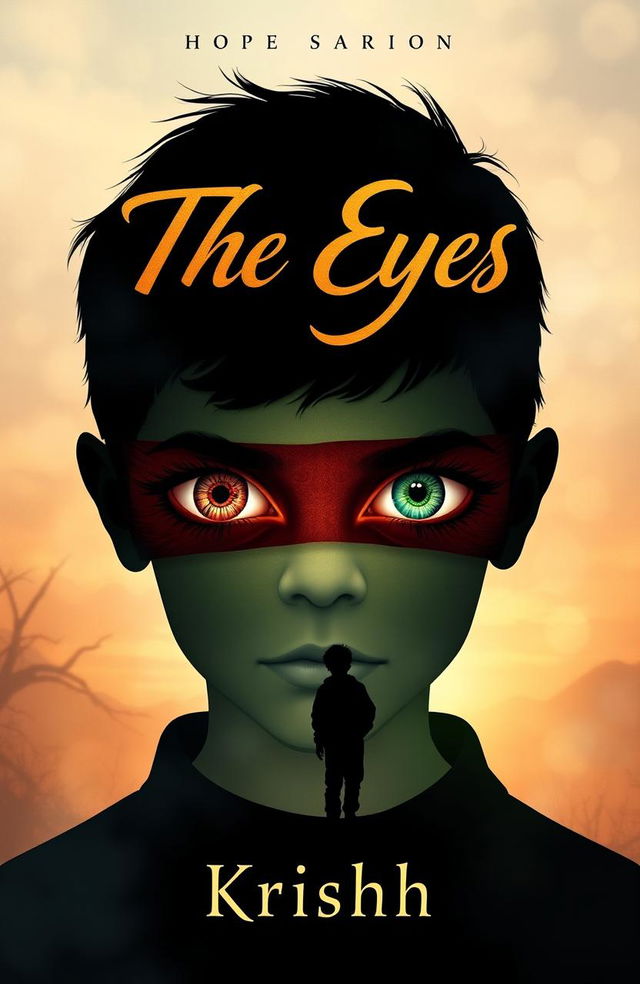 A captivating book cover for a novel titled 'The Eyes' by Krishh