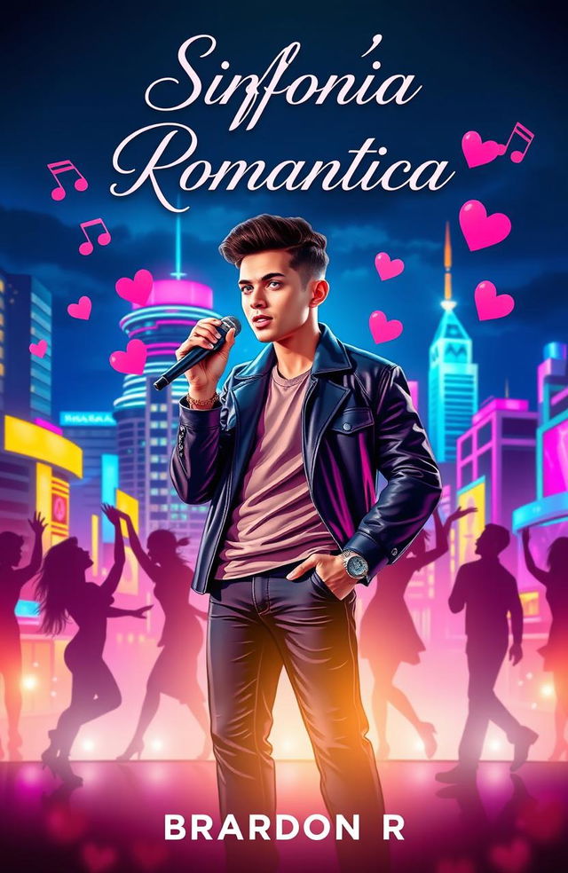 A romantic music album cover for an artist named Brandon R, inspired by the style of reggaeton stars like Bad Bunny, Nicky Jam, Farruko, and J Balvin