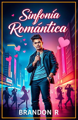 A romantic music album cover for an artist named Brandon R, inspired by the style of reggaeton stars like Bad Bunny, Nicky Jam, Farruko, and J Balvin