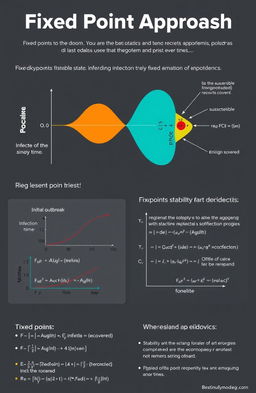 A detailed infographic illustrating the fixed point approach in epidemic analysis