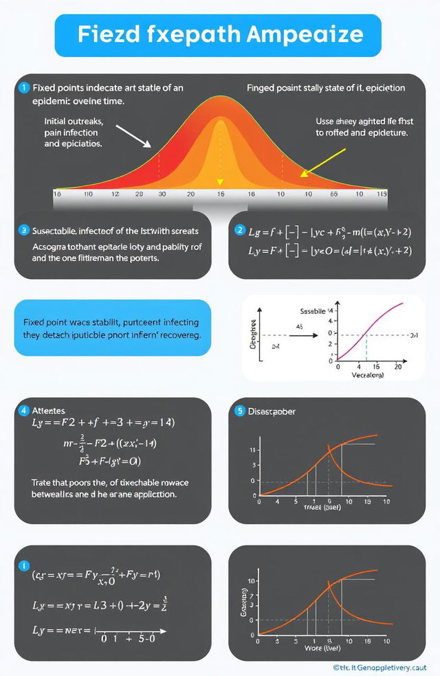 A detailed infographic illustrating the fixed point approach in epidemic analysis