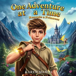An interesting fantasy novel book cover featuring a heroic teen boy in a magical world