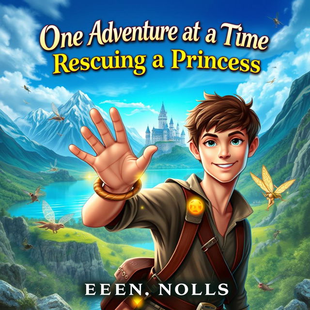 An interesting fantasy novel book cover featuring a heroic teen boy in a magical world