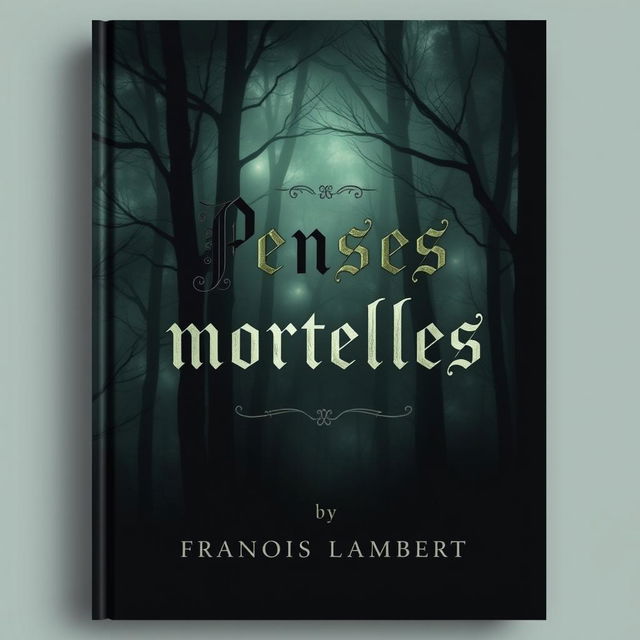 A reimagined cover of the book "Pensées mortelles" by François Lambert, featuring a dark and contemplative atmosphere