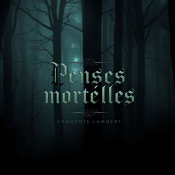 A reimagined cover of the book "Pensées mortelles" by François Lambert, featuring a dark and contemplative atmosphere