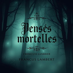 A reimagined cover of the book "Pensées mortelles" by François Lambert, featuring a dark and contemplative atmosphere