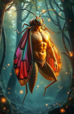 An insect magically transforming into a man, showcasing the process of metamorphosis