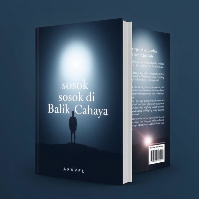 A minimalist book cover design for the novel titled 'Sosok di Balik Cahaya'