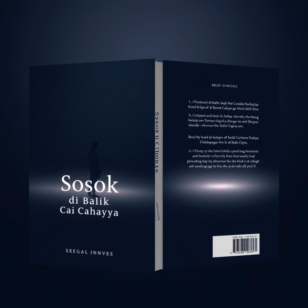 A minimalist book cover design for the novel titled 'Sosok di Balik Cahaya'