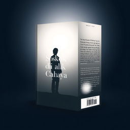A minimalist book cover design for the novel titled 'Sosok di Balik Cahaya'