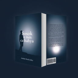 A minimalist book cover design for the novel titled 'Sosok di Balik Cahaya'