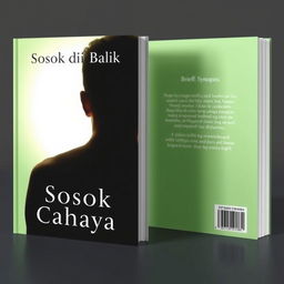 A minimalist book cover design for the title 'Sosok di Balik Cahaya'