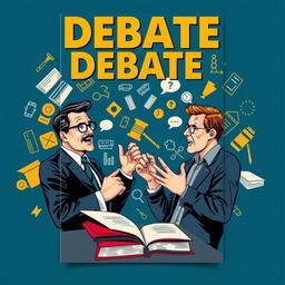 A book cover design depicting a dynamic debate between two men, showcasing a classic intellectual confrontation