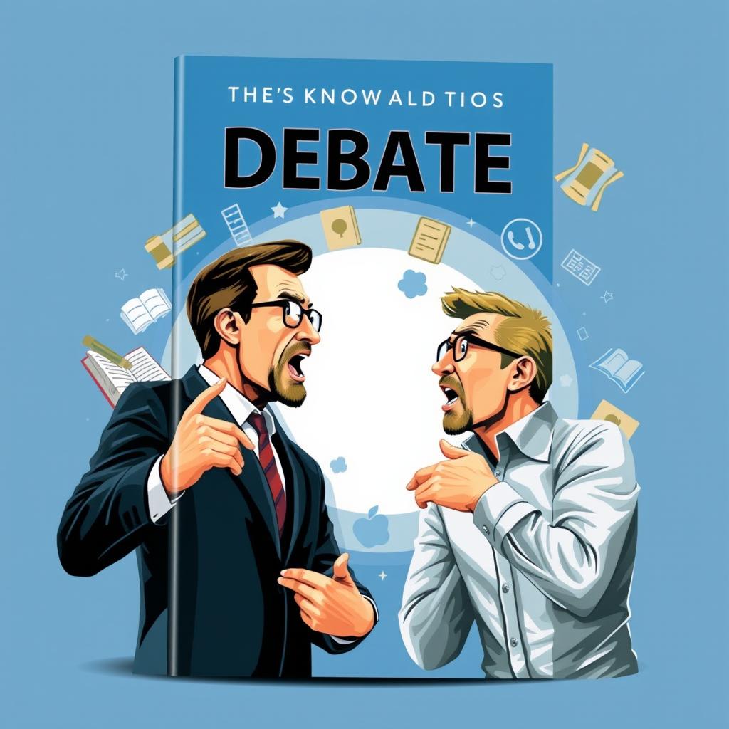 A book cover design depicting a dynamic debate between two men, showcasing a classic intellectual confrontation