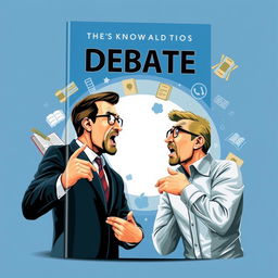 A book cover design depicting a dynamic debate between two men, showcasing a classic intellectual confrontation