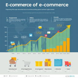 An informative infographic showcasing the global growth of e-commerce over the past decade