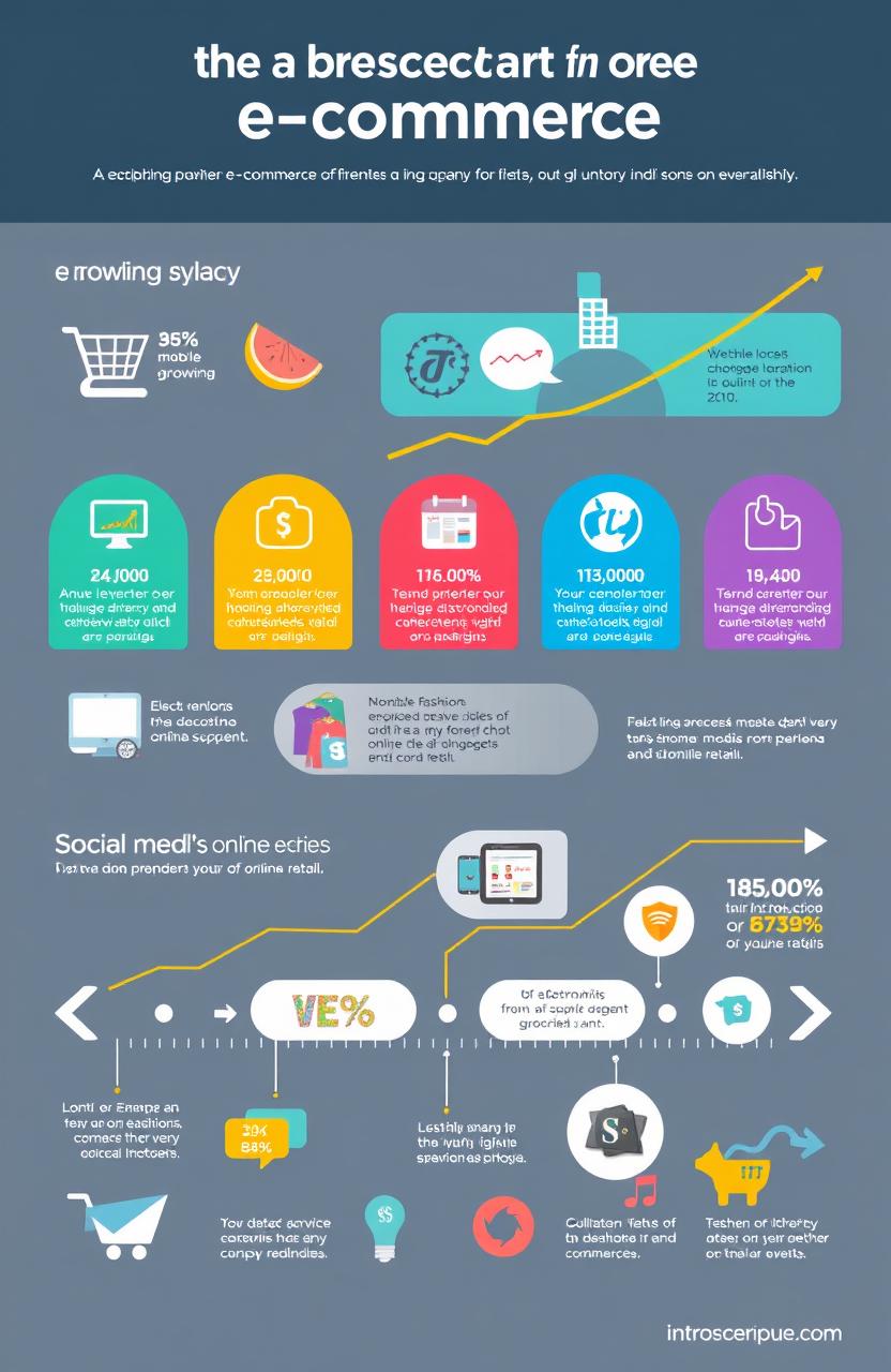 A visually engaging infographic representing the growth of e-commerce over the years