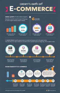 A visually engaging infographic representing the growth of e-commerce over the years