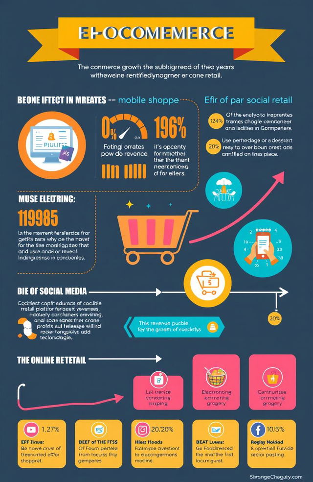 A visually engaging infographic representing the growth of e-commerce over the years