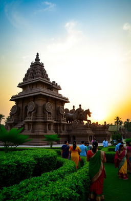 A stunning view of the Konark Sun Temple in Odisha, India, showcasing its intricate stone carvings and architectural details