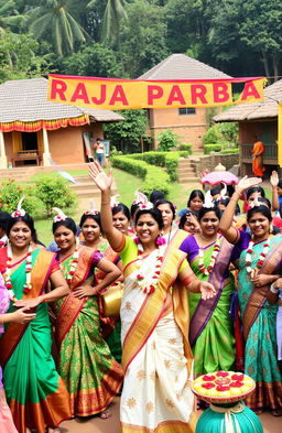 A vibrant and colorful celebration of Raja Parba in Odisha, India